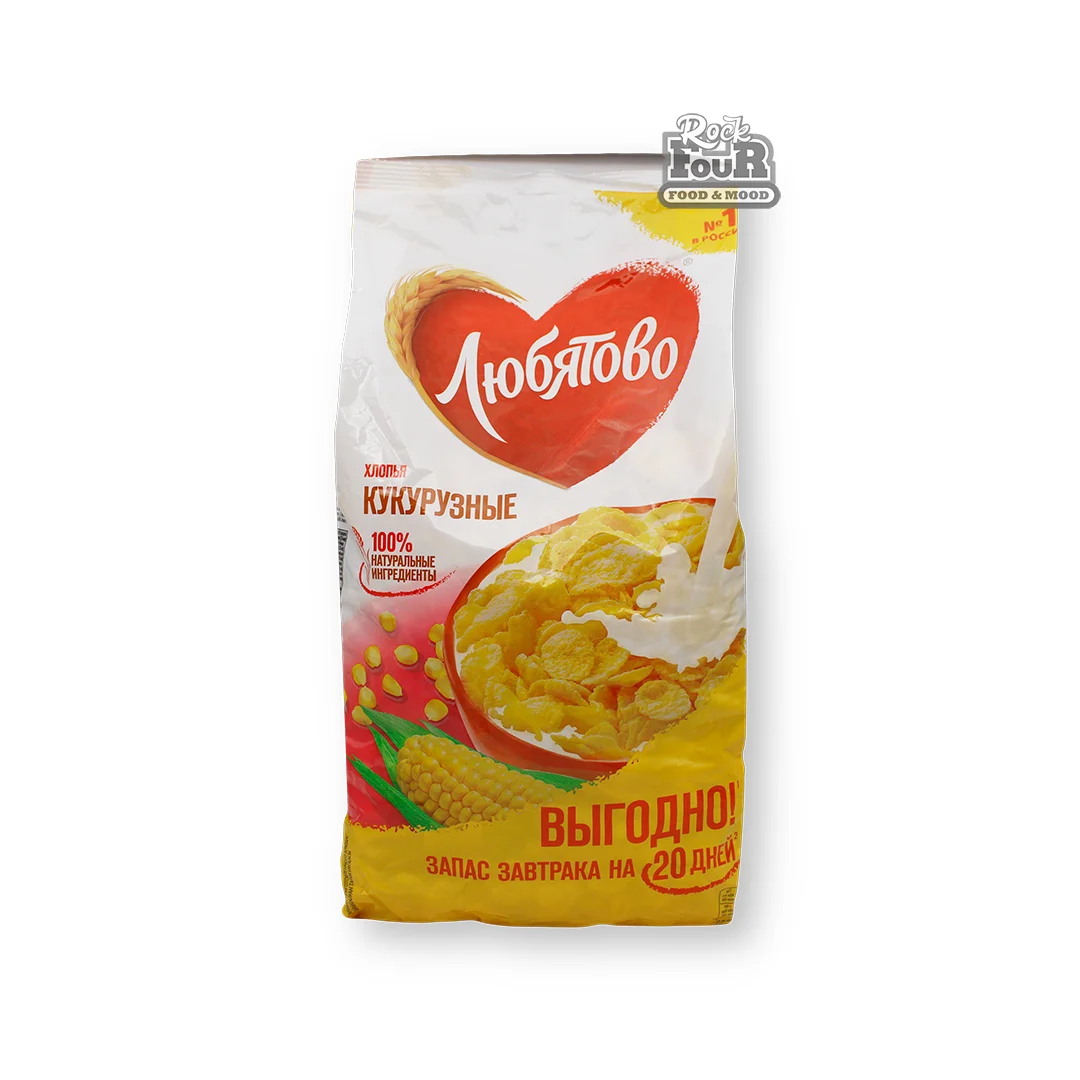 Եգիպտացորենի փաթիլներ «Любятово» 600գ